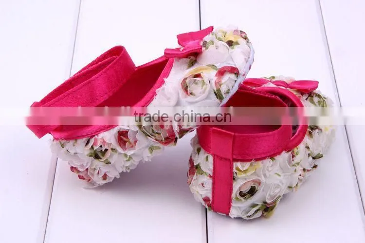 2014 new baby product girls lace flower cotton infant baby shoe newborn lace baby shoes for girls