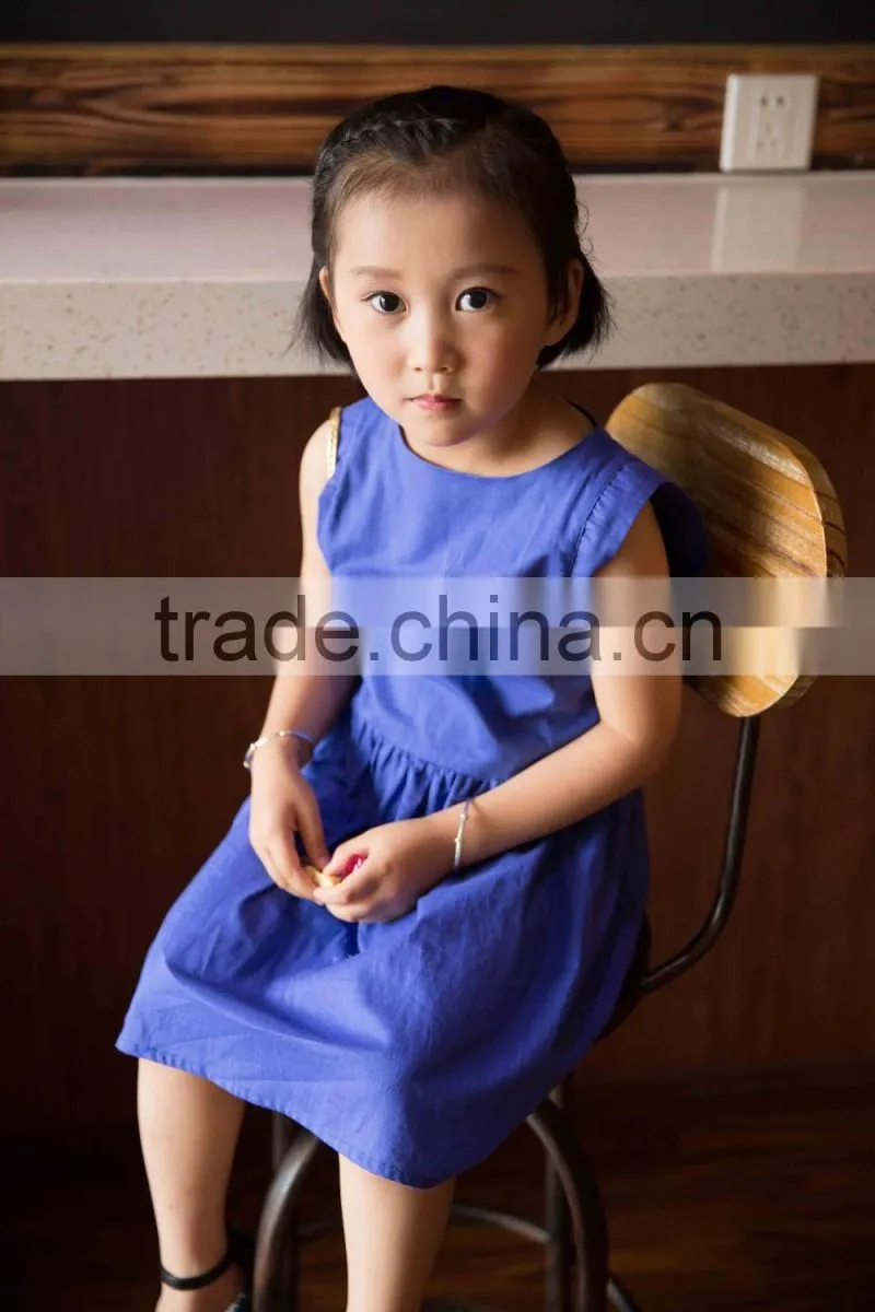 COOL KID ZONE 2016 sleeveless modern cotton linen breathable children summer girls linen dress