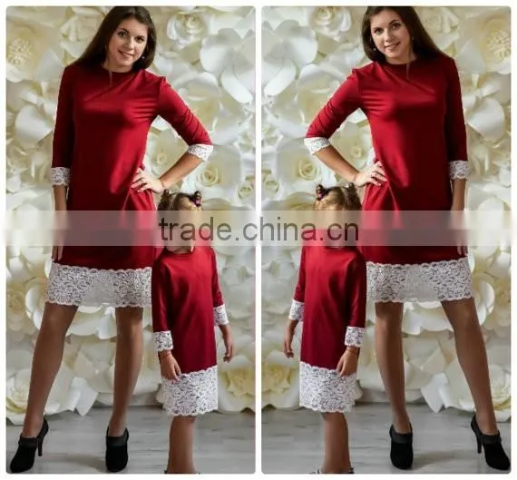 Mother Daughter Matching Dress Jersey Mom Baby Red Dress