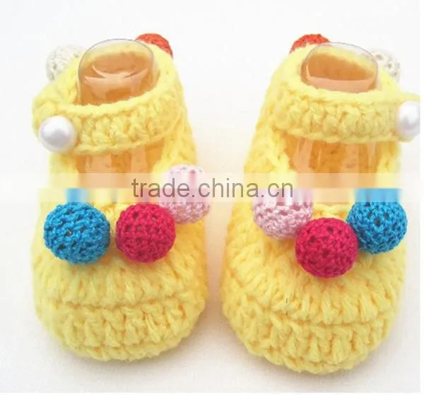 2015 Baby boy boots of striped shoe crochet booties