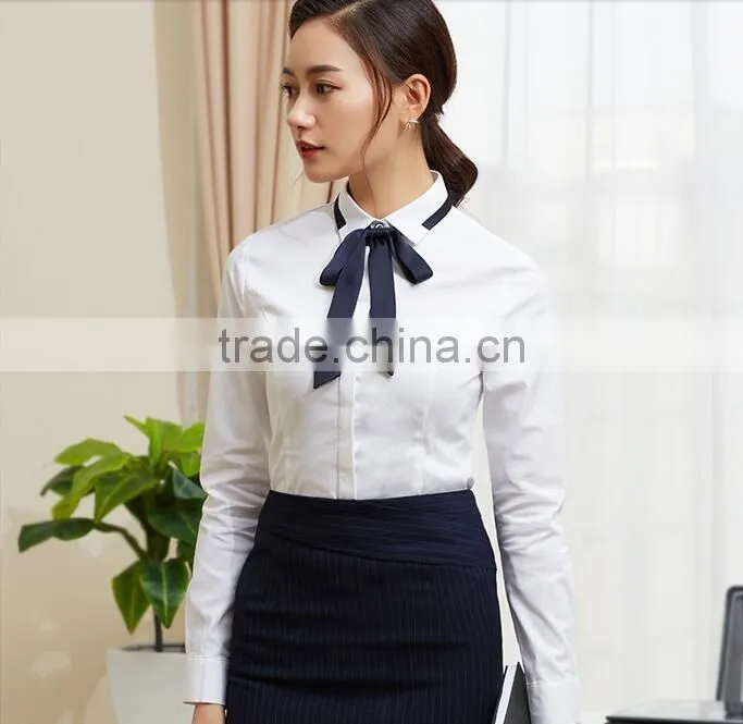 China shirt manufacturer office lady formal shirt for girls model blouse for uniform women shirt