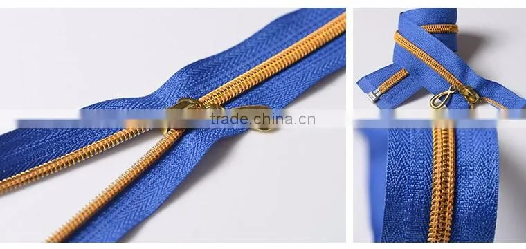 #5 Open end Golden Teeth Nylon Zippers, zipper Nylon
