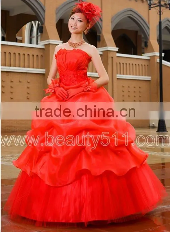 new style red princess ball gown wedding dresses GP049