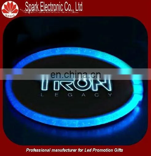 super thin flash blinking LED flashing coaster