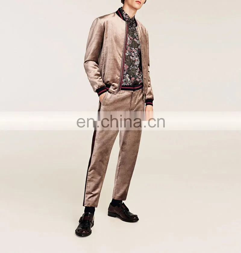 Wholesale Dongguan Custom Man Casual Velvet Trousers With Side Stripes