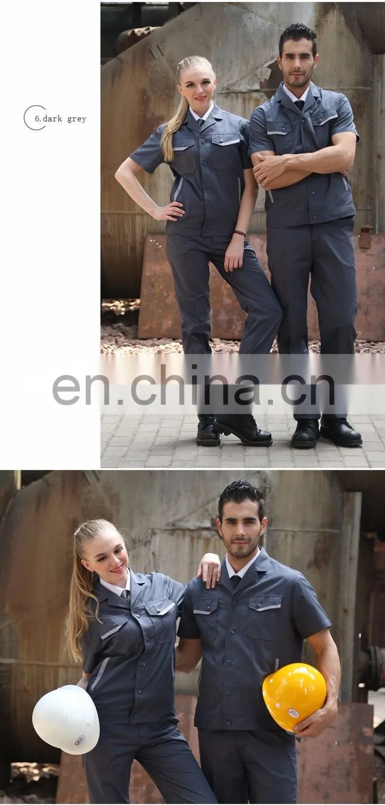 China Manufacturer Polyester Men Work Overalls Summer Work Coveralls with Short Sleeve