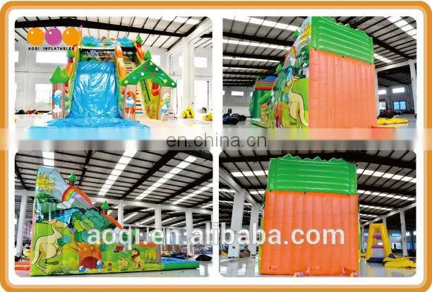 AOQI most polular with free EN14960 certificate jumbo inflatable water slide for pool
