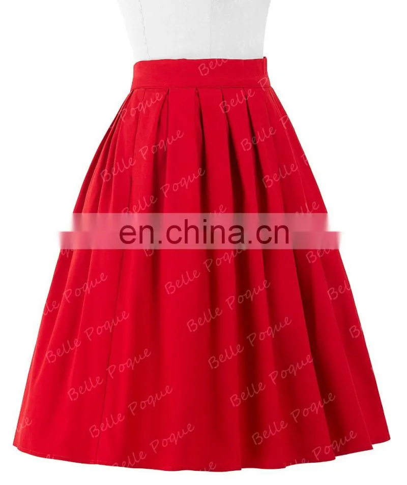 Belle Poque Red Vintage Skirts Pinup 50S 60S Skirts Summer BP000154-2