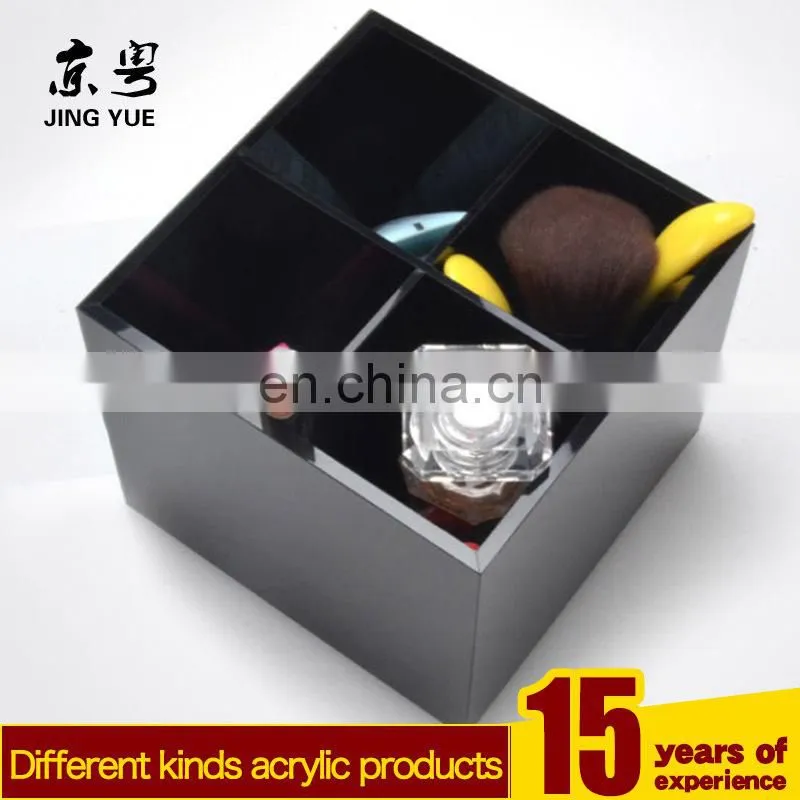 Black cube pmma makeup brush holder plexiglass brush display stand acrylic brush holder