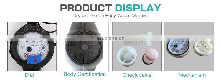 1/2'' inch DN 15 mm multijet dry dial type plastic cold water meter
