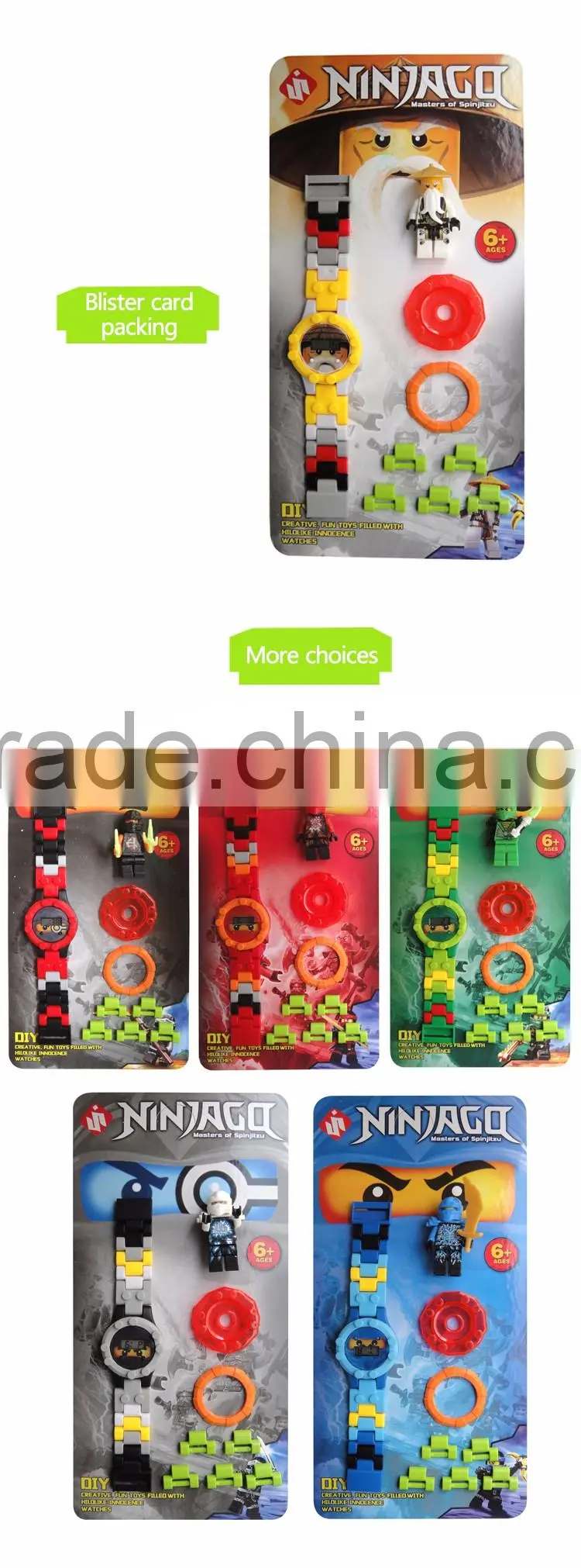 New arrival plastic building blocks toys for kids electronic watch with minifigures