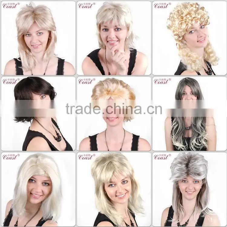 short blond fake short hair net wig cap