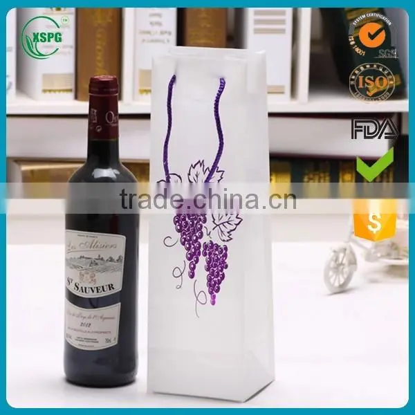 Eco-friendly Plastic Pvc Flat Bottom Decorative Wine Bag
