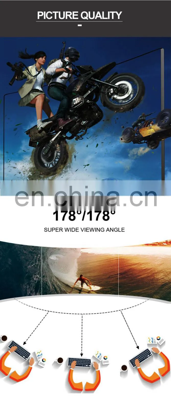 24inch Wide Screen Curved Gaming Monitor FULL HD 1080P Desktop Monitor LED Display HDMI 75HZ 165HZ
