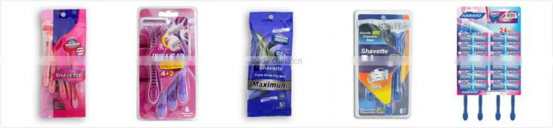 D316L blister pack triple blade ABS rubber handle men razor