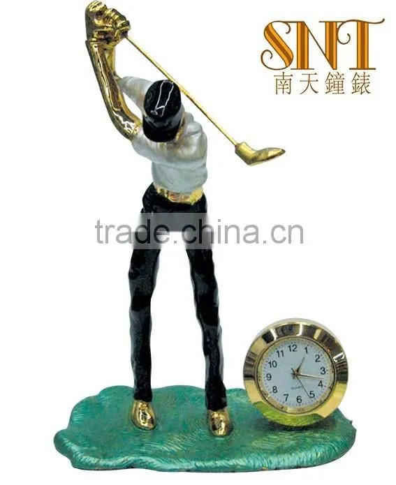 home decor small clock poly metal golf clock shape gift clock birthday souvenirs for kids