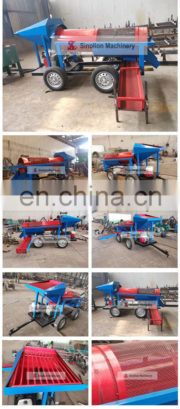 Small rock sand gold separator machine mining trommmel screen