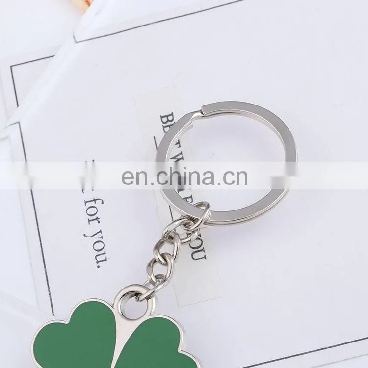 High Quality Green Leaf clover Keychain Fashion Creative Beautiful Four Leaf Clover Lucky Key Chain Jewelry