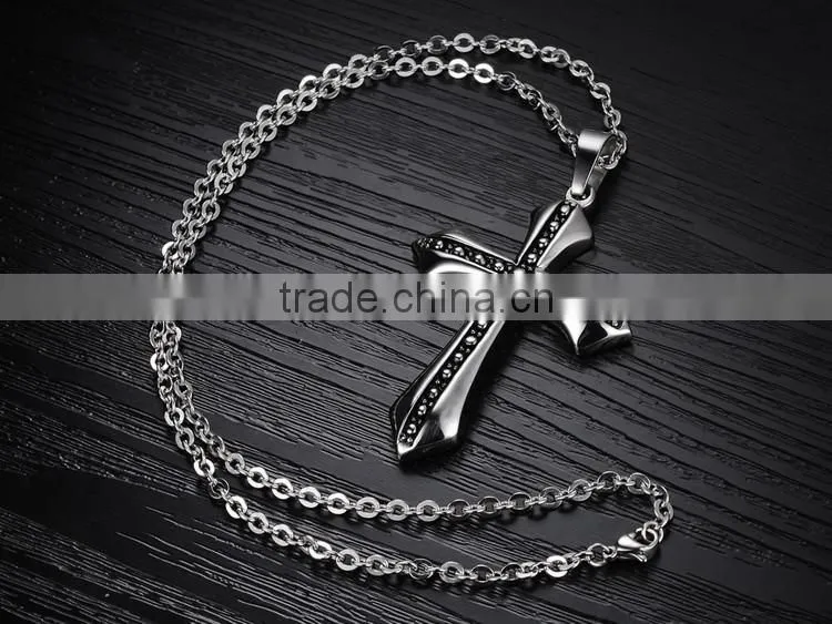 Classic fashion men cross charms pendants necklace include stainless steel chain paypal accept