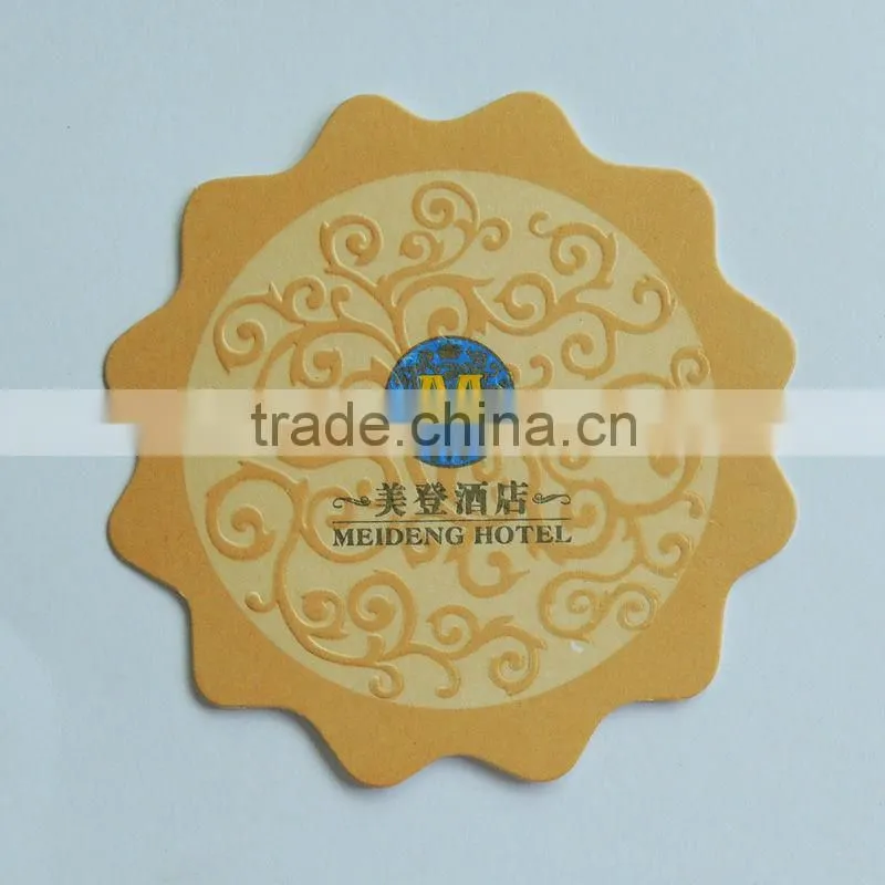custom printed bar coasters, cardboard bar coasters die cut shape