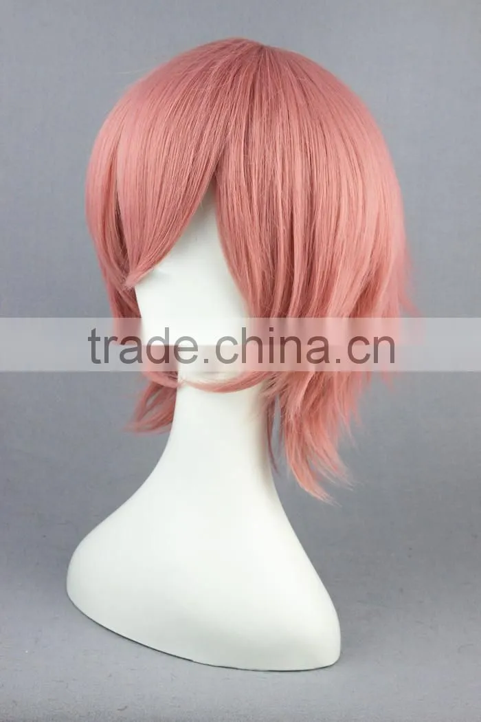 High Quality 35cm Short Straight Bleach wig SzayelAporro Granz Pink wig Synthetic Anime Wig Cosplay Hair Wig