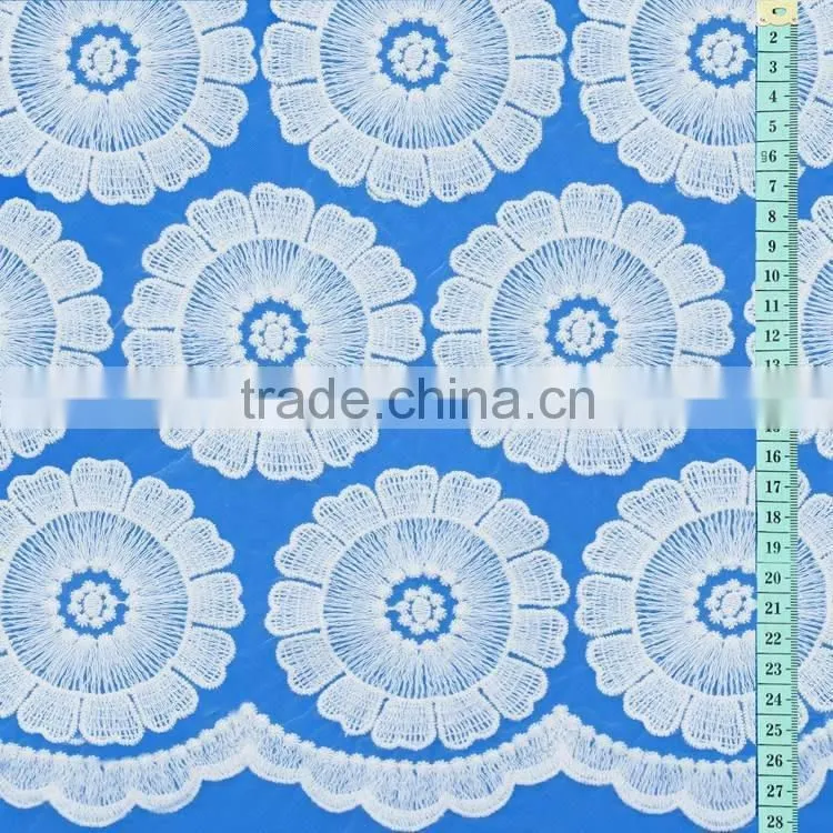 OEM Custom shaped embroidery collar design cotton chiffon lace decorative trim for Dress