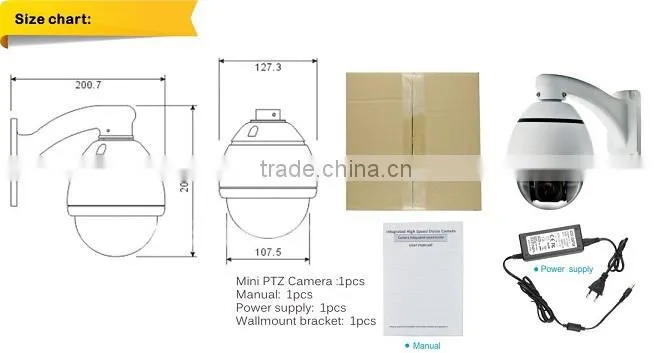 1080P AHD Camera PTZ 10X zoom 2.0 Megapixel Sony CMOS MINI PTZ Outdoor Camera AHD High Speed Dome Camera 100% Metal with Ip66