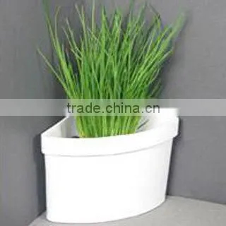 blue glazed garden pots