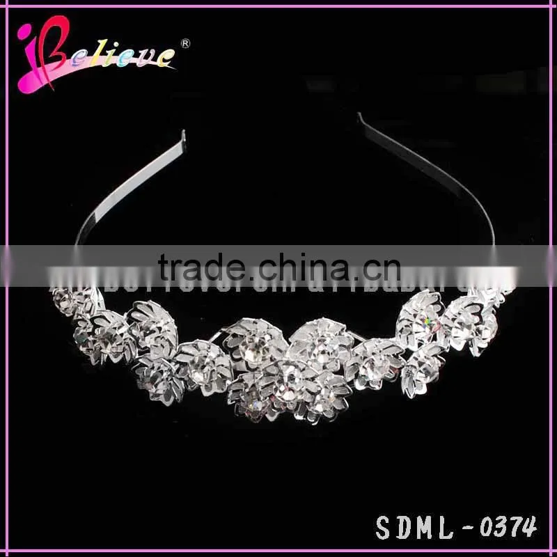 Wholesale hairband jewelry metal flower headband,women hair headband with diamond