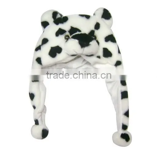 plush animal head hat/ plush animal winter hat/winter warm plush hat