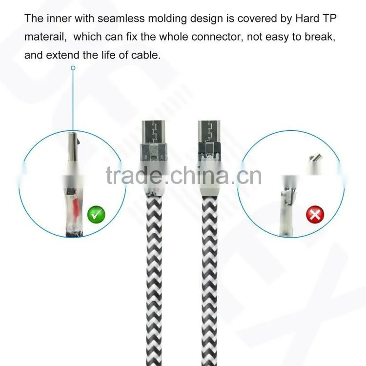 Sturdy Nylon Braided Micro USB Charging Data Cable