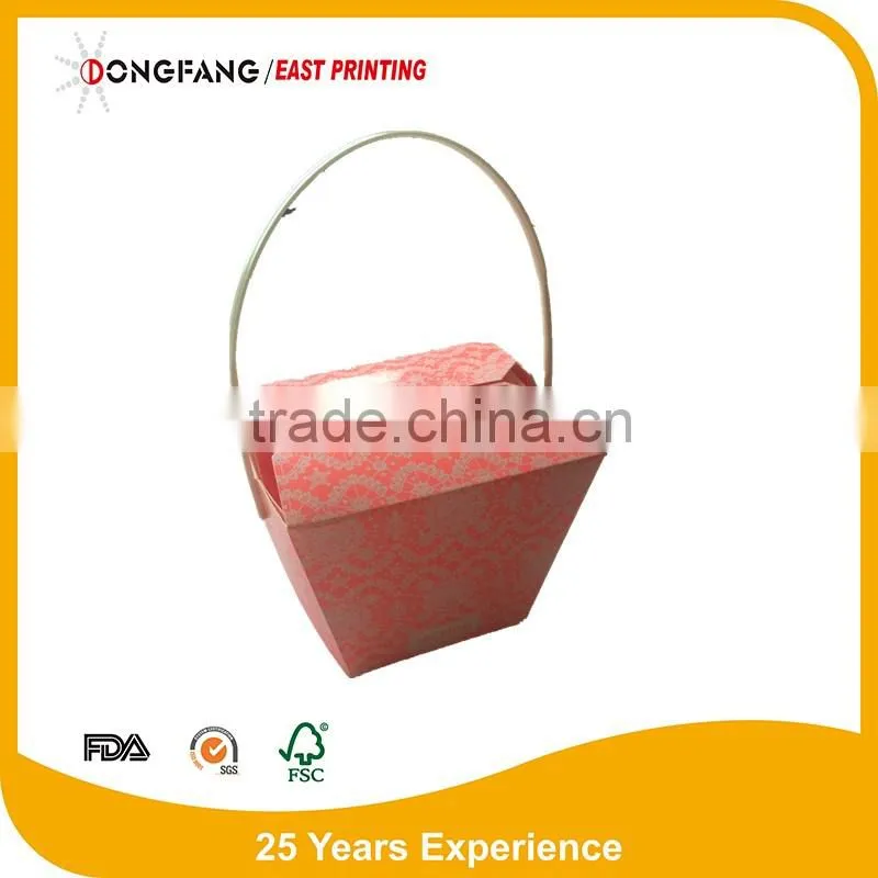 cardboard paper bio box with plastic handle
