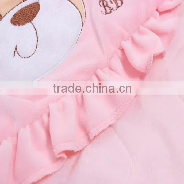 BB-LZ-007 thickening and larger hooded cotton lace baby swaddle wrap blanket