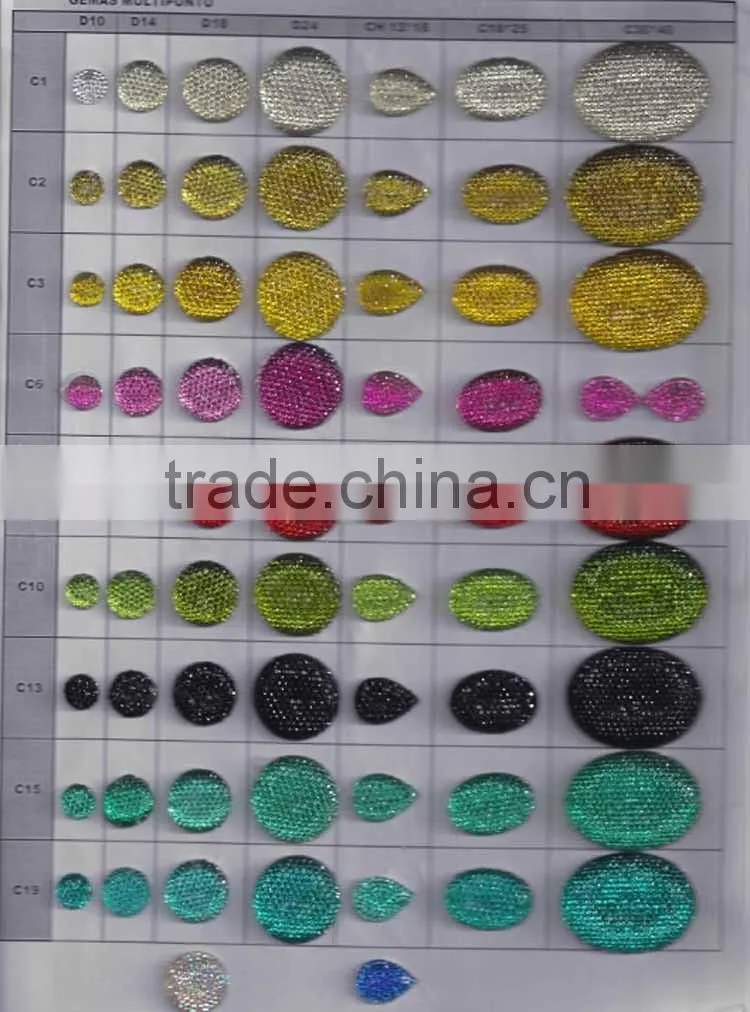 Clear crystal AB color sew on all star epoxy stones