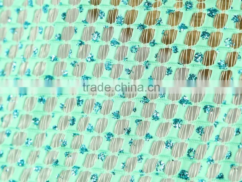new design green design shinning eco-friendly good quality lace fabric