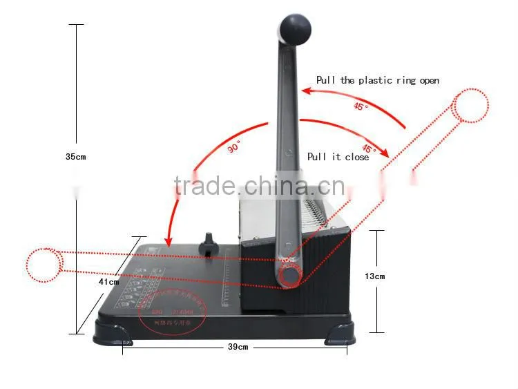 Plastic comb ring binder machine