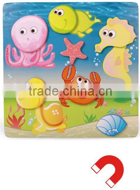 education city games kids silk screen printing sea fish animal design Fishing Puzzle Manufacturers