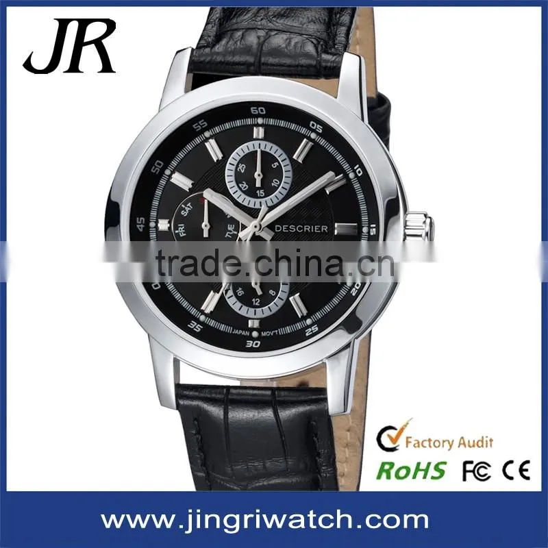 2016 hot charm your logo custom japan movt quartz watch stainless steel back classic quartz watch