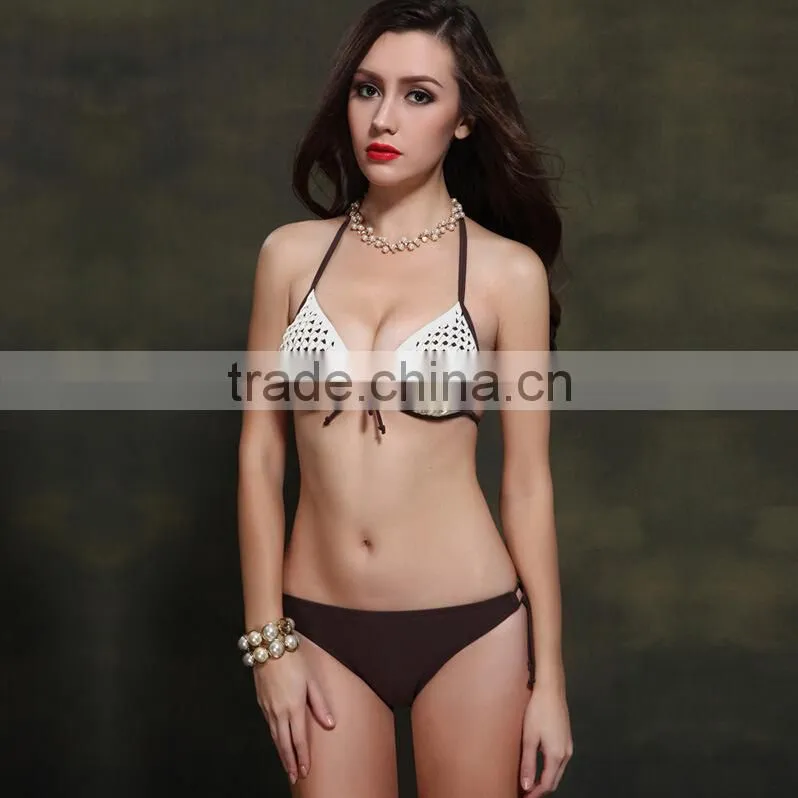 Soft handfeel white shiny swimwear bikinis