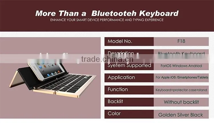 Folable universal Bluetooth keyboard for Windows/Android/IOStablets and smart phones with stand