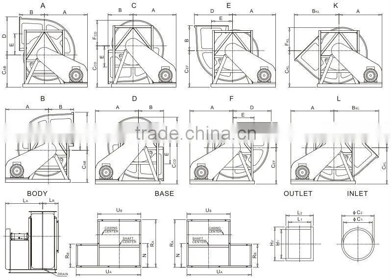 FRP China Centrifugal Blower Fan of Suzhou Manufacturing