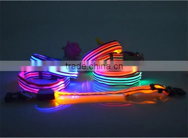Sailor Stripe LED Luminous Pet Dog Collar 3 size for Large and Small Dogs Puppy LED Flashing Collar Safety Night