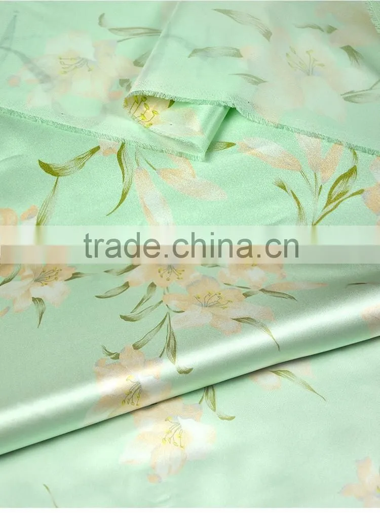 19mm green 100% silk charmeuse fabric for women