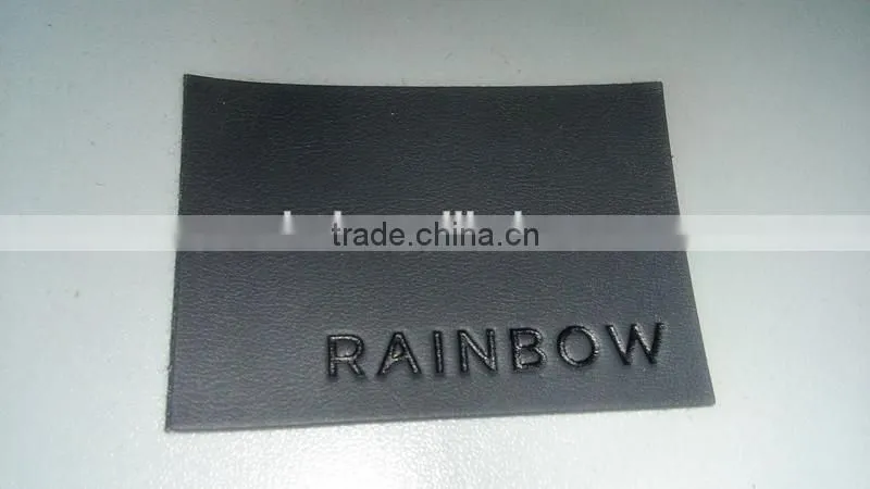 custom black leather label and leather patch with EXW price