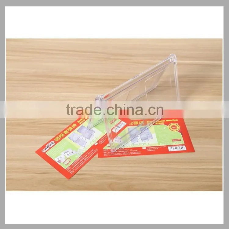 Office stationery V shape transprent acrylic table sign holder