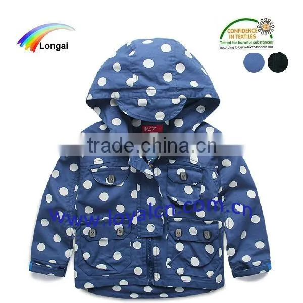 warm windproof spot children anorak rain coat