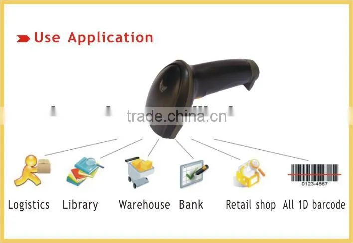 BS-B3 Low Cost Auto Sense Function Metal Bracket High Speed 200 scan/ sec Handheld 1D Laser Barcode Scanner