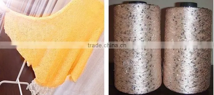 Soft sequin/spangle/bead knitting yarn for garment, scarf,fancy yarn