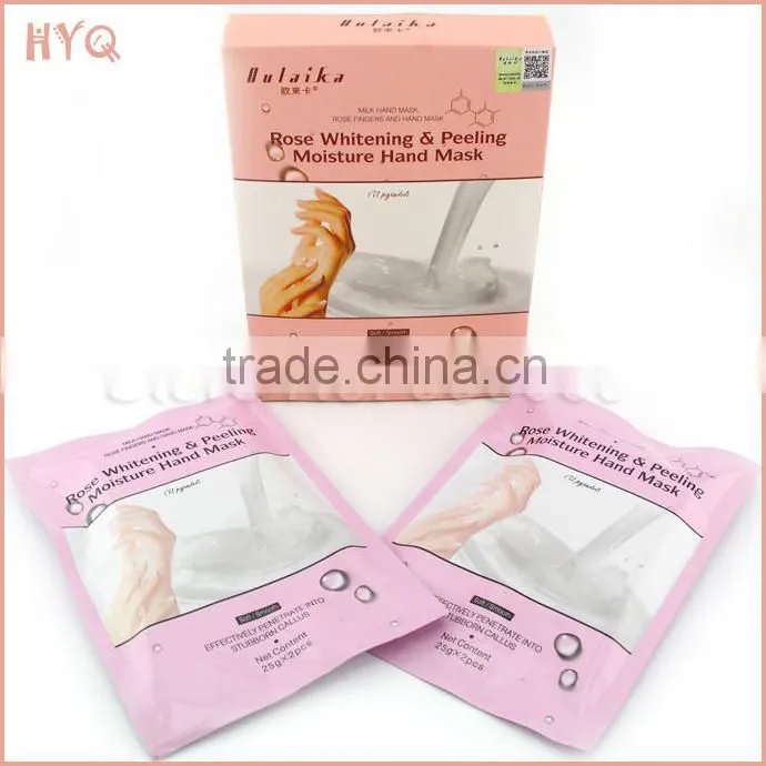 Soft repair desalt splash whitening soothe cracks hand peeling mask Rose whitening peeling moisture hand mask