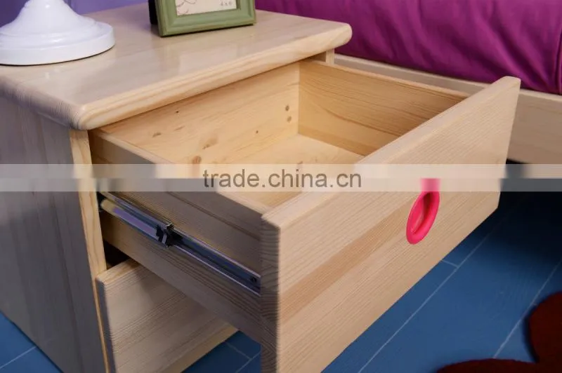 Girl Modern Bedroom Furniture in Pine Wood, Natural Color
